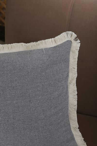 NDC HOME Husă de pernă cu ciucuri gri 43 X 43