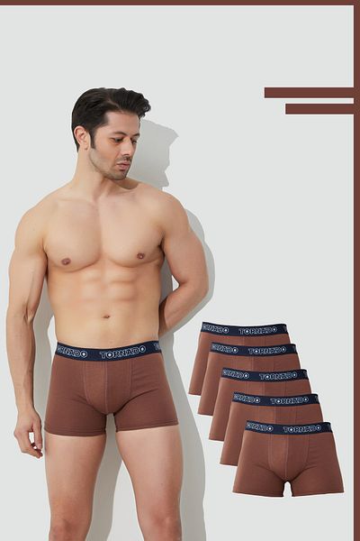 lux tornado Men's Boxers Combed Cotton Lycra 5 Pack