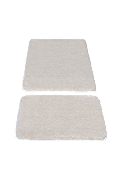 Lagom Life Набір килимків для ванної кімнати з кремовим покриттям, подвійний плюшевий килимок, нековзна основа, 50x90 см + 50x60 см