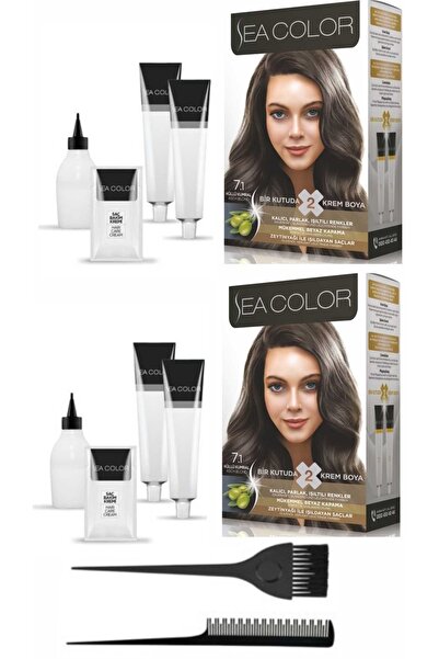 Sea Color Bir Kutuda 2 Boyama X2 Adet 7.1 Küllü Kumral+tarak-fırça