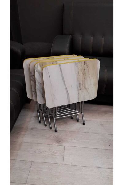 ne-sil home furniture Zigon Ve Tekli Katlanır Masa Sehpa Ziğon Sehpa 35x45 Me...