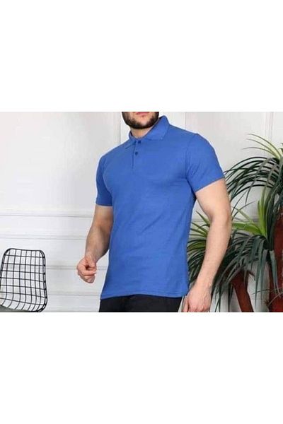 FATELLA Men's Slim Fit Polo Collar Basic Narrow Model Short Sleeve T-shirt