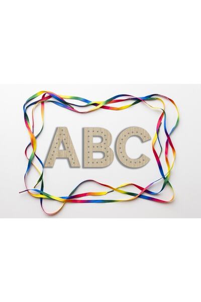 MartinaCole Montessori Bağcık Oyuncağı, Abc Harfleri Lazer Kesimli
