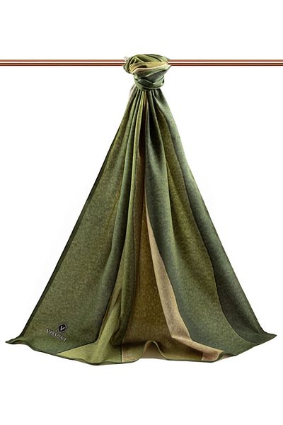 Vissona Χακί Medina Silk Γυναικείο Σάλι - Πολυτελές