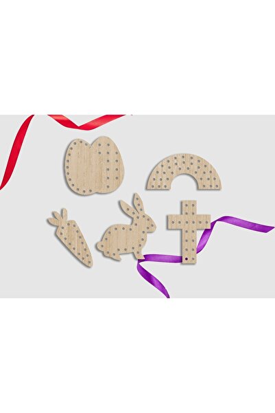 MartinaCole Montessori Bağcık Oyuncağı, Karışık Şekiller Lazer Kesimli 6 Parça