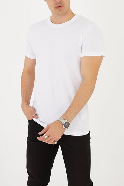 DOAYS Erkek 2'li Bisiklet Yaka Basik Pamuk T-shirt Dawrazz-401
