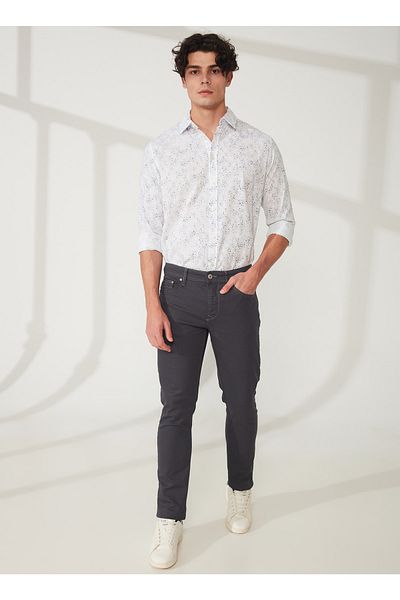 Lee Cooper Normal Waist Slim Straight Dark Gray Men's Chino Pants 232 Lcm221002 Jagger Nd 1 K.grey