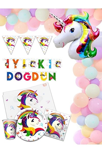 DÜVENCİ TİCARET Çıtıpıstore Set de aniversare Unicorn Concept Set de baloane ...