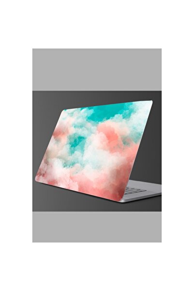 Sim Tasarım - Sim151- Laptop Green Pink Clouds Laptop Sticker Colorful
