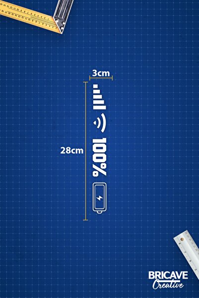 Bricave Batarya Wifi Icon Jdm Araba-motosiklet Cam Etiket Sticker 28x3cm