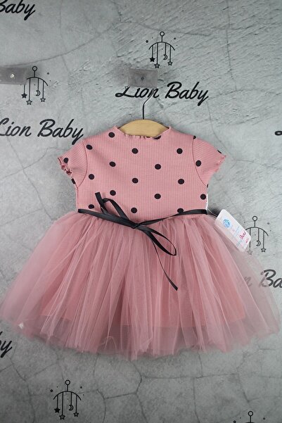 KZY STORE فستان توتو منقط بلون الورد المجفف للفتيات من عمر 6 إلى 18 شهرًا