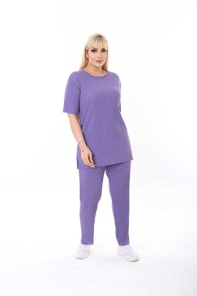 ABARSE High Waist Slit StretchY Camisole - Short Sleeve Cotton Double Set