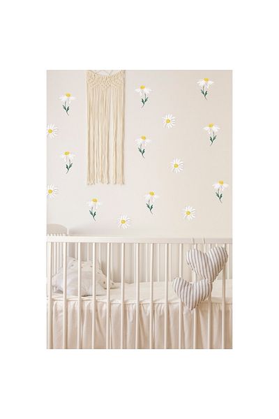 Sim Tasarım Flying Daisy Wall Sticker Set Colorful