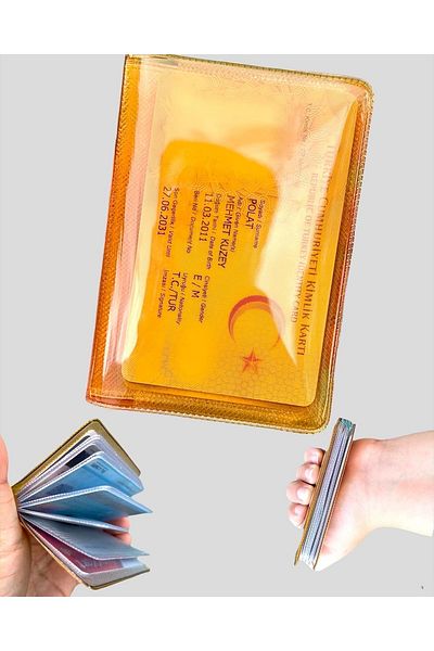 Gempo Σετ 2 Πορτοφόλι Neon Διαφανής θήκη κάρτας Unisex Πορτοφόλι + Προστασία διαβατηρίου Θήκη διαβατηρίου Θήκη διαβατηρίου