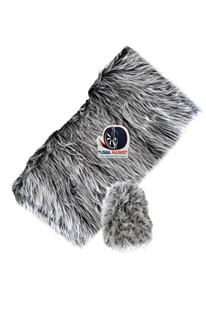 TUSBA MARKET Torpido Koruma Örtüsü & Uzun Tüylü Siyah & Beyaz Peluş Torpido K...