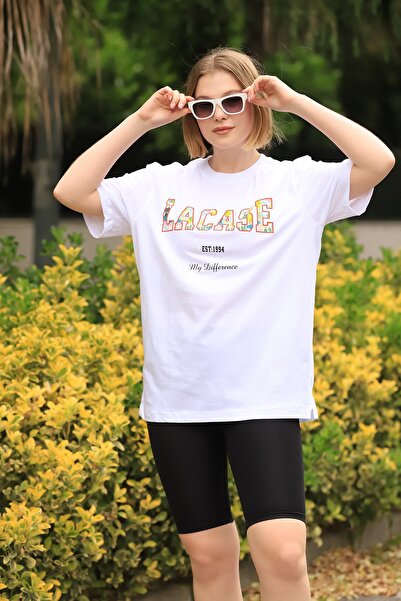 LACASE Tricou oversize imprimat pentru damă