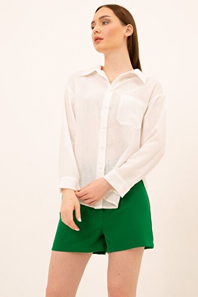 Laranor Πράσινο κοντό σορτς κρεπ