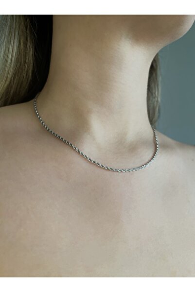 GOS Chain Twisted Steel Necklace
