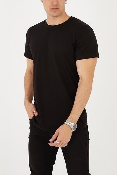 DOAYS Erkek 3'lü Bisiklet Yaka Basik Pamuk T-shirt Dawrazz-401