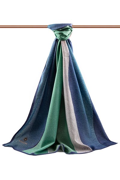 Vissona Γυναικείο σάλι πολυτελείας Medina Silk Indigo-2