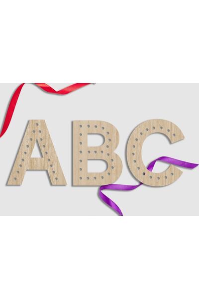 MartinaCole Montessori Bağcık Oyuncağı, Abc Harfleri Lazer Kesimli