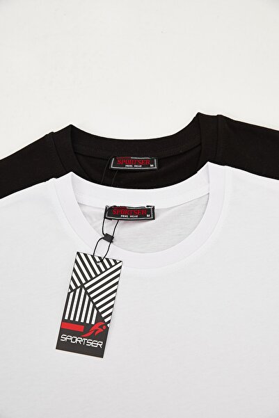 DOAYS Erkek 2'li Bisiklet Yaka Basik Pamuk T-shirt Dawrazz-401