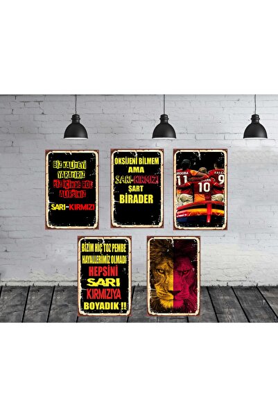 TAKIFİX Taraftar 5 Adet 20x30 Cm Boyutunda Mdf Tablo Seti 11g
