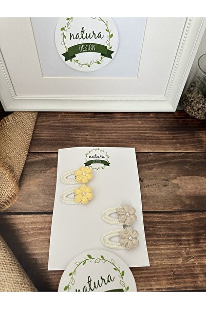 NATURA DESİGN Cataramă cu 4 bucăți tricotate cu perle și margarete