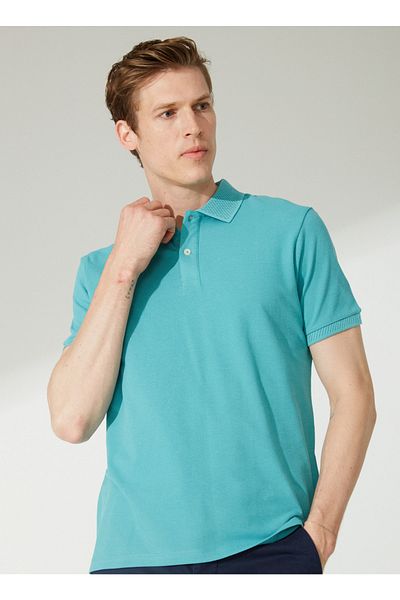 ALTINYILDIZ CLASSICS Ανδρικό μπλουζάκι Polo Neck Petrol 4a9000000001