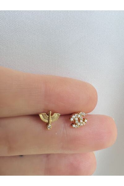 BY DİLEK ÇETİN ACCESSORY Çelik Kıkırdak Helix Tragus Piercing(2adet)