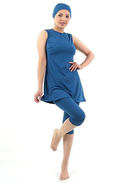 TİGERS S Kadın Sade Renk Sıfır Kollu Likralı Kumaş Tessetür Mayo