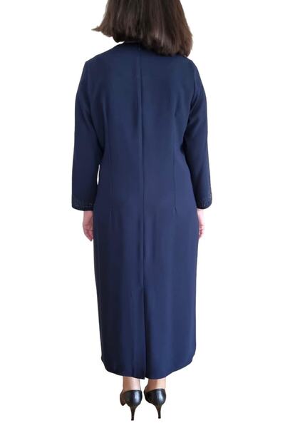 HaiModa Kadın Anne Elbisesi Büyük Beden Krep Taş Işli