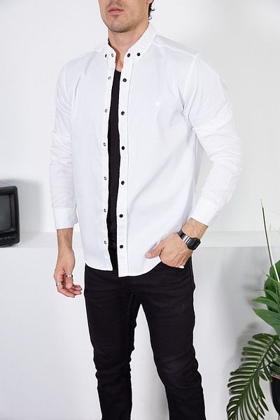ENZİM JEANS Ανδρικό τζιν πουκάμισο με λεπτή εφαρμογή