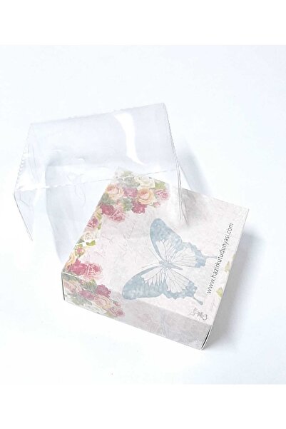 ÇEÇEN HOME (2 ADET) Karton Kutu 2'li Kelebek Desenli Kutusu 9x9 Cm