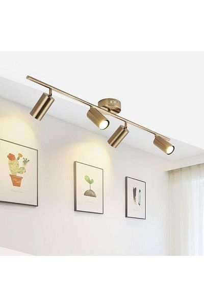 RİOLİGHT Led Spotlight 360 Degree Moving Solar Movement Matt Gold Body 4X10 Star Cap