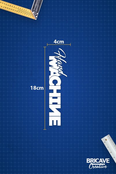 Bricave Hard Machine Jdm Lettering Car-motorcycle Windshield Label Sticker 18x4cm