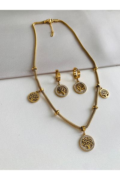 LAVELLO Women's Necklace Earring Set Suit