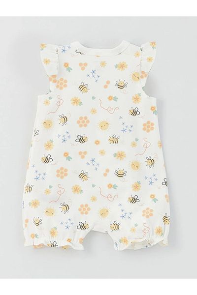 LC Waikiki LCW Baby-Strampler mit Rundhalsausschnitt und Muster für Babys