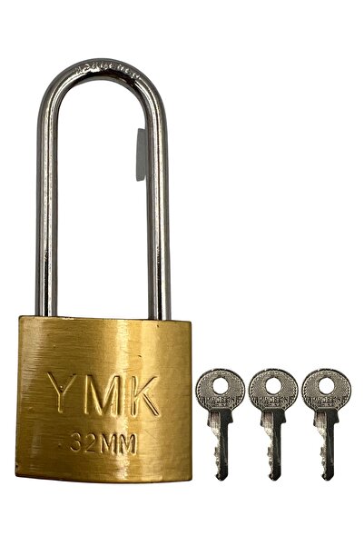 yuma kilit Ymk Kancalı Asma Kilit Uzun Sarı 32 Mm 1 Paket ( 6 Adet )