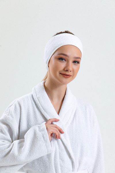 mirach Κορδέλα μακιγιάζ 100% βαμβάκι |   White Towel Skin Care Bandana Κομψό και λειτουργικό σχέδιο για γυναίκες