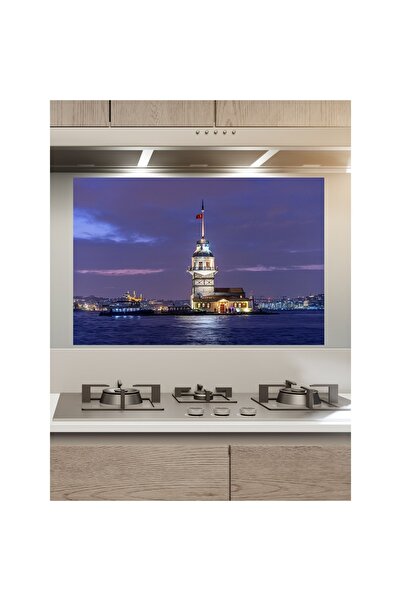 Sim Tasarım ملصق خلفي لموقد المطبخ الملون على شكل برج العذراء