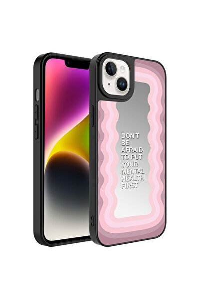 Nezih Case Apple Iphone 14 Uyumlu Aynalı Desenli Kamera Korumalı Parlak Kapak...