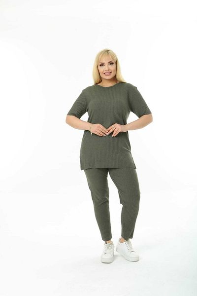 ABARSE Cotton Short Sleeve High Waist Slit Comfortable Fit Flexible Camisole Double Set