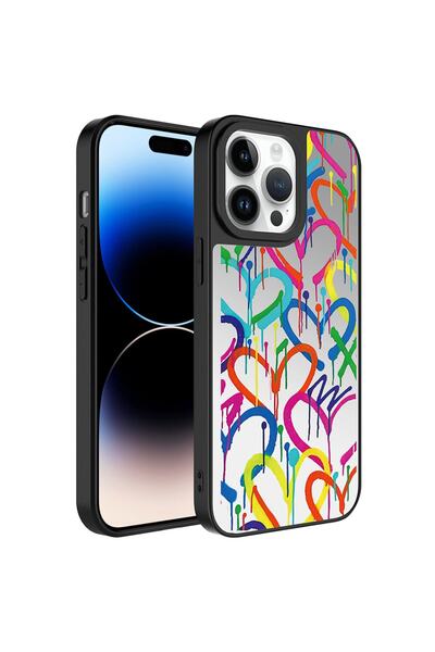Nezih Case Apple Iphone 14 Pro Uyumlu Aynalı Desenli Kamera Korumalı Parlak K...