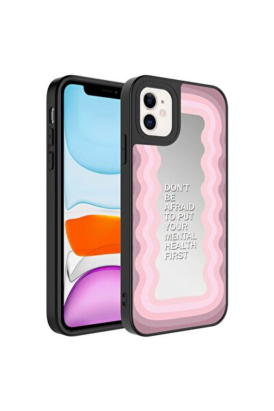 Nezih Case Apple Iphone 12 Uyumlu Aynalı Desenli Kamera Korumalı Parlak Kapak...