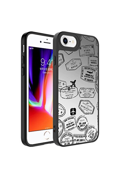 Nezih Case Apple Iphone 8 Plus Uyumlu Aynalı Desenli Kamera Korumalı Parlak K...