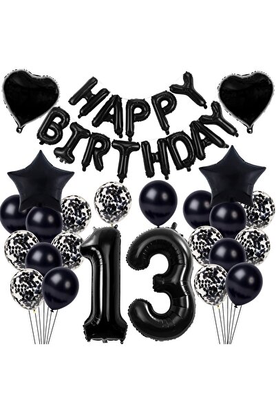 Bkmc Σετ διακόσμησης γενεθλίων με μαύρο διακοσμητικό φύλλο ηλικίας, μαύρο στο...