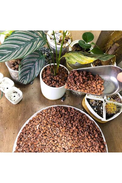 Asenya Kırmızı Pomza Taşı 3-8 Mm 3 Kg Volkanik Cürüf Ponza Lav Kırığı Lav Taşı