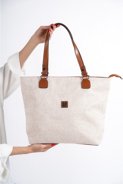 Shoesers Γυναικεία τσάντα ώμου από λινό ύφασμα με καρό σχέδιο