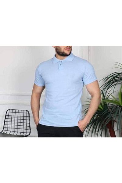 FATELLA Men's Slim Fit Polo Collar Basic Narrow Model Short Sleeve T-shirt